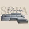 Sofa Thư Giãn Da Bò Chỉnh Điện 2m95 - 1933 Blue Grey