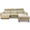 Sofa Thư Giãn Da Bò Chỉnh Điện Chữ L 2m6 YB919 - 8028 Kem Hesian Alila