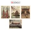 COMBO 4 POSTCARDS DANH THẮNG VIỆT NAM (HỒ GƯƠM, NGỌ MÔN, CHÙA CẦU, NHÀ THỜ ĐỨC BÀ)