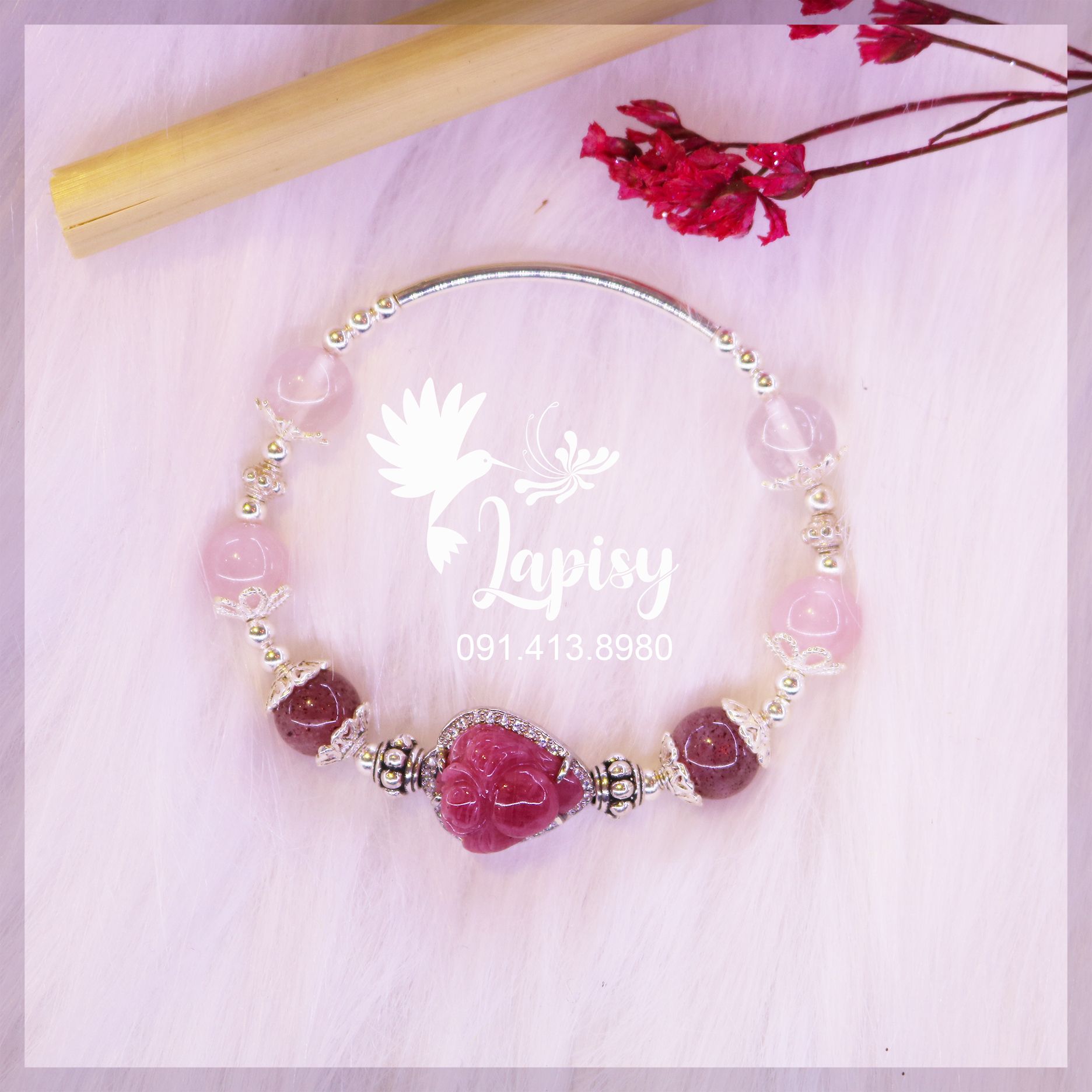 Vòng Tay Nhện Ruby Loại AAA