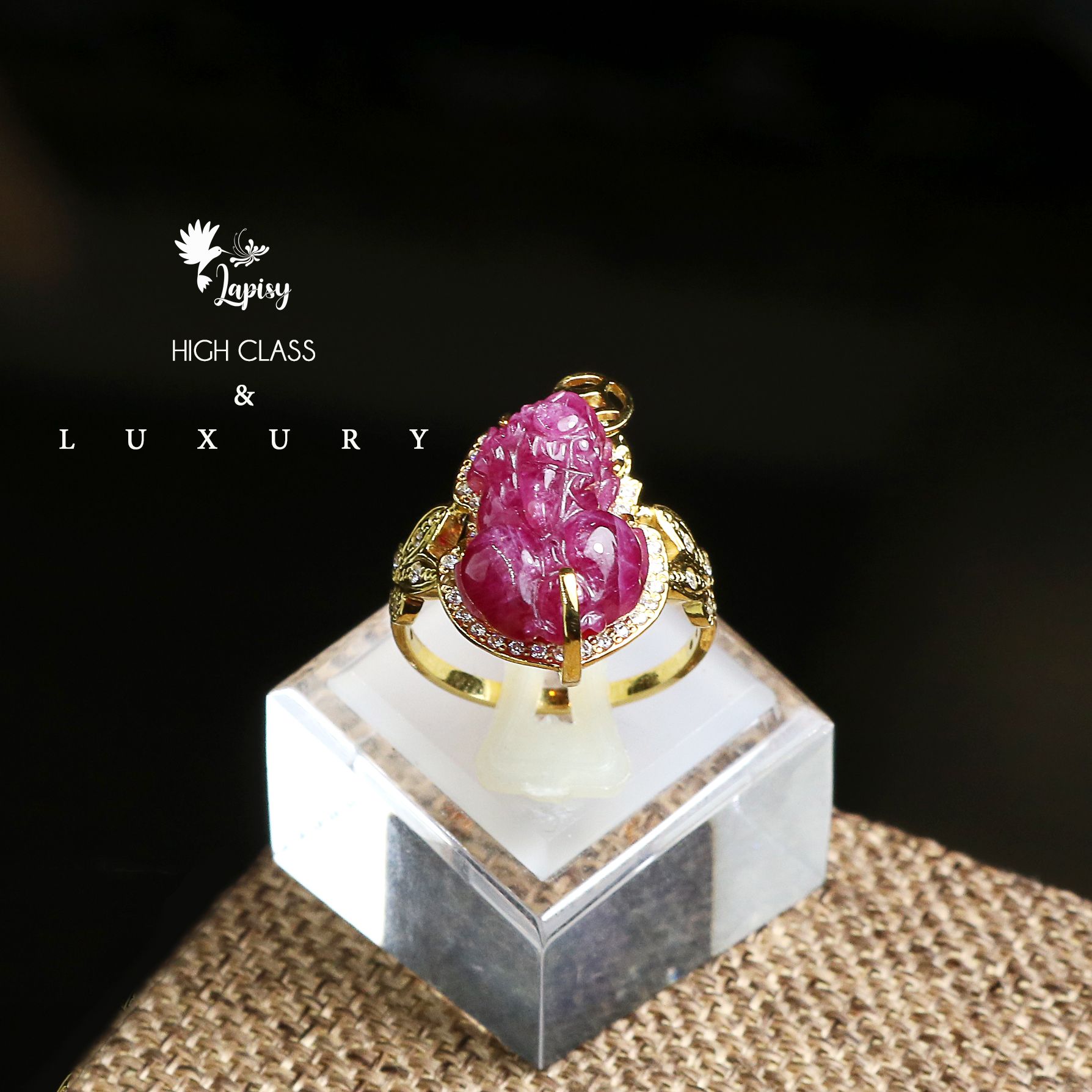 Nhẫn tỳ hưu ruby loại VIP