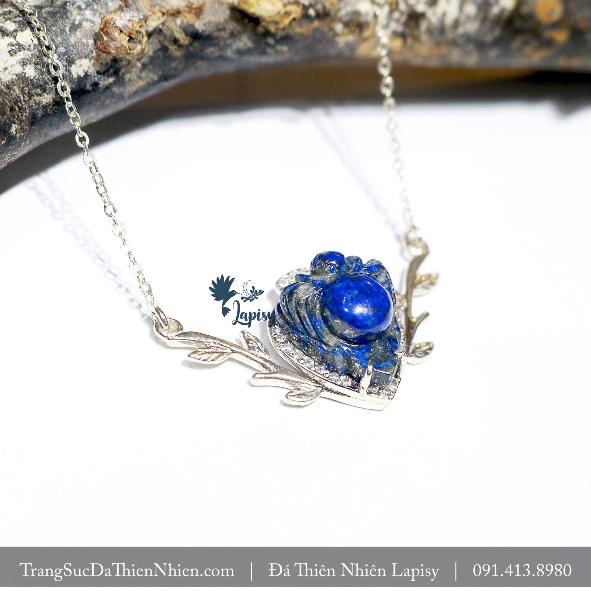 Love Up - Mặt dây Nhện phong thuỷ Lapis Lazuli + bạc 925