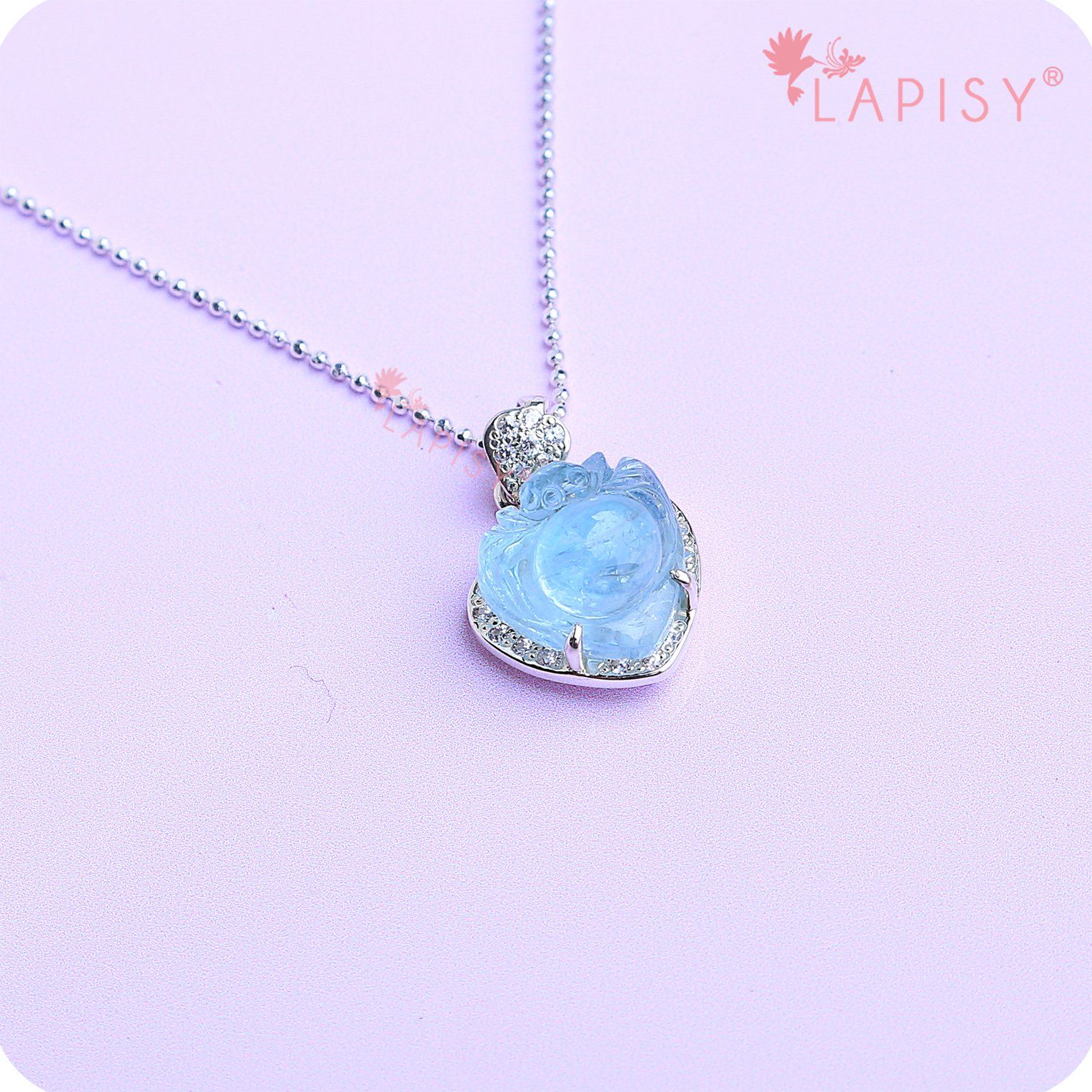 Seaon - mặt dây nhện aquamarine