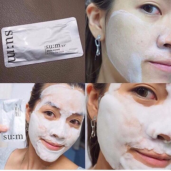  Sample Mặt Nạ Sủi Bọt Thải Độc Su:m37 Bright Award Bubble-De Mask Pack (Trắng/ Đen) 