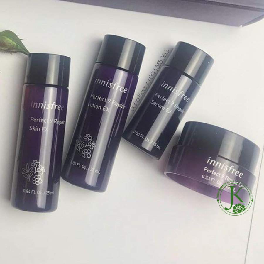 Bộ kít 4 món chăm sóc da, chống lão hóa Innisfree Perfect 9 Repair Special Kit (4 món)