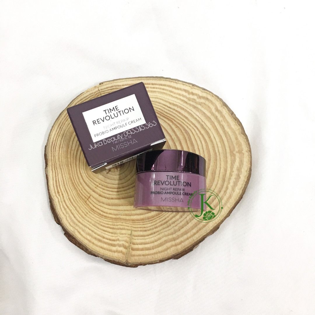 Kem dưỡng dưỡng da ban đêm mini size Missha Time Revolution Night Repair Probio Ampoule Cream 7ml