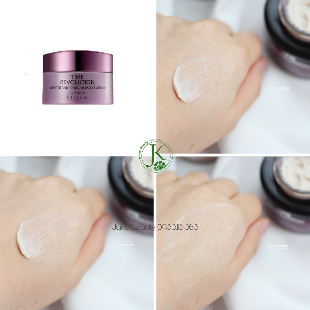 Kem dưỡng dưỡng da ban đêm mini size Missha Time Revolution Night Repair Probio Ampoule Cream 7ml