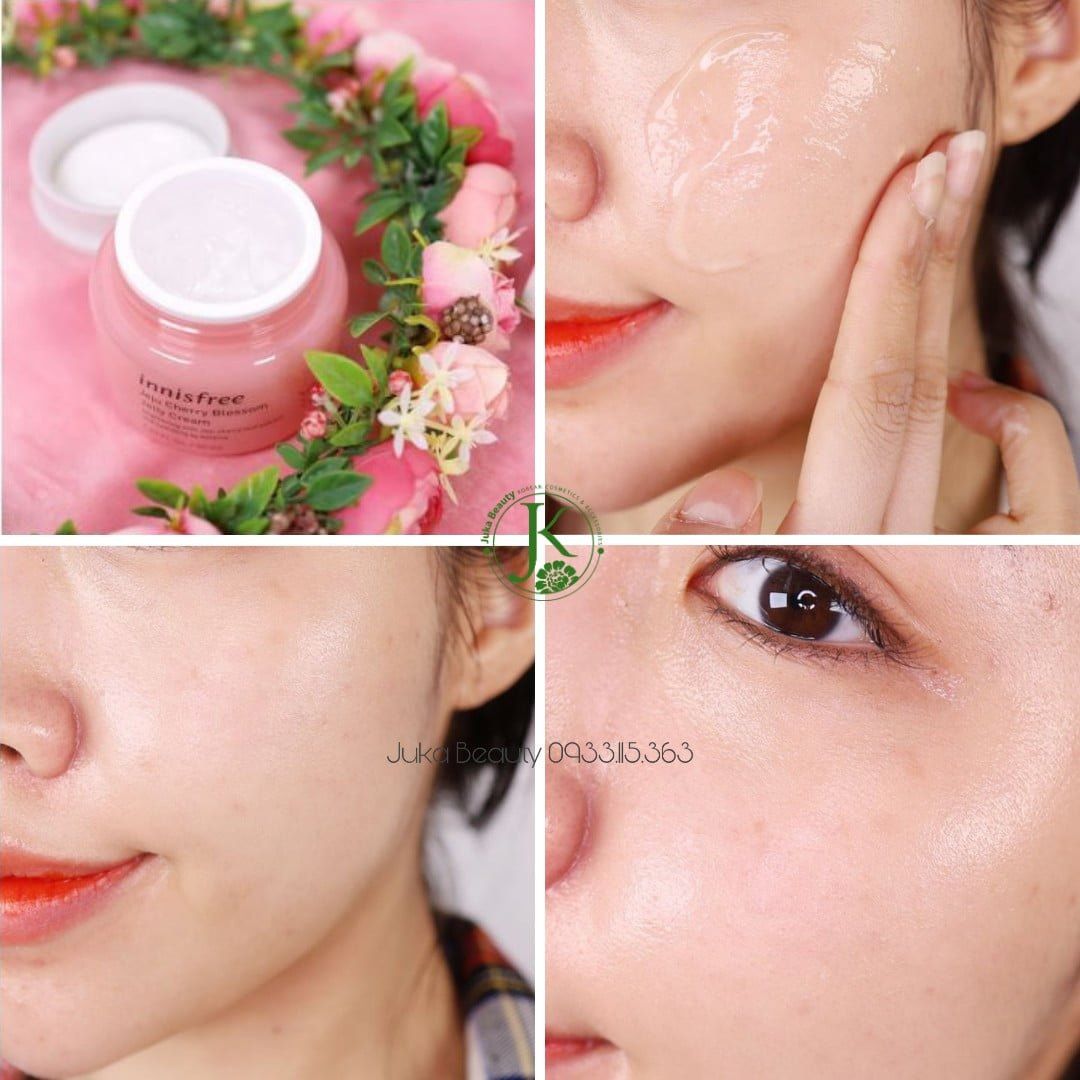 Set dưỡng trắng da 3 món Innisfree Jeju Cherry Blossom Morning Kit Set
