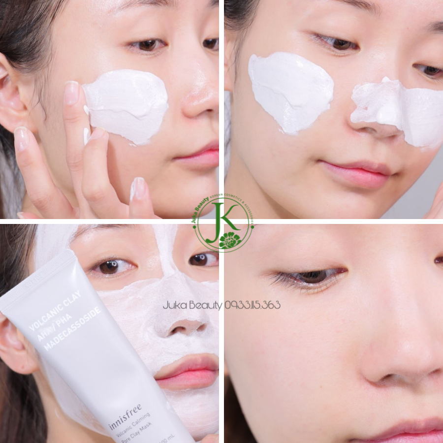 Mặt nạ đất sét giảm mụn đầu đen Innisfree Volcanic Calming Pore Clay Mask 100ml