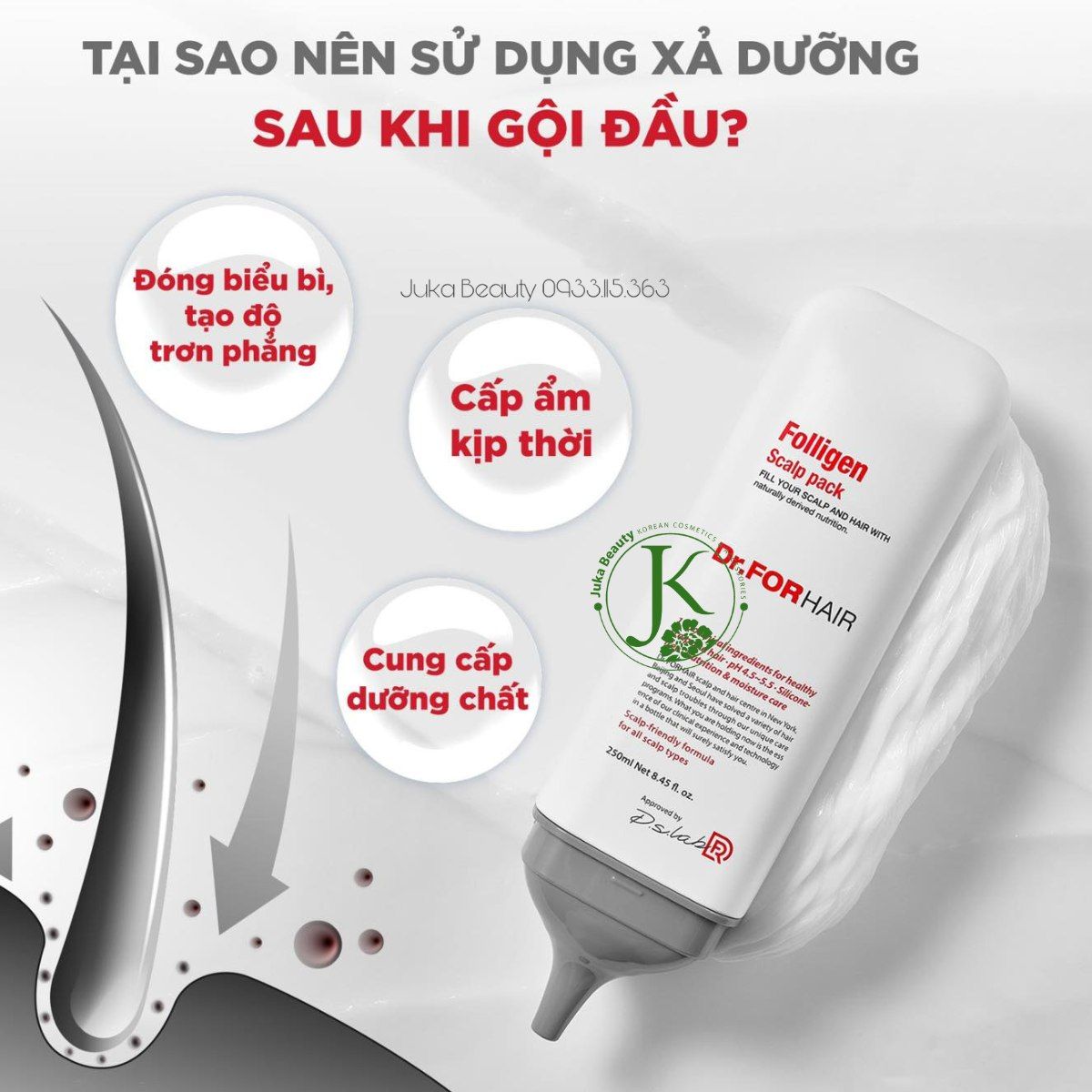 Dầu Xả Giảm Rụng Tóc DR.FORHAIR Folligen Scalp Pack 250ml