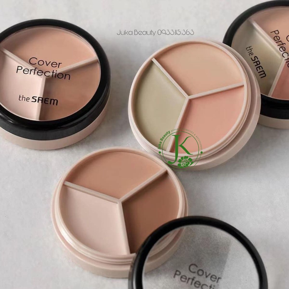 Che Khuyết Điểm Triệt Sắc The Saem Cover Perfection Triple Pot Concealer 4.5g