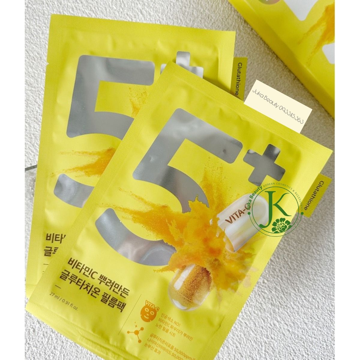  Mặt Nạ Giấy Dưỡng Trắng Mờ Thâm Numbuzin No.5 Vitamin Spotlight Sheet Mask 27ml 