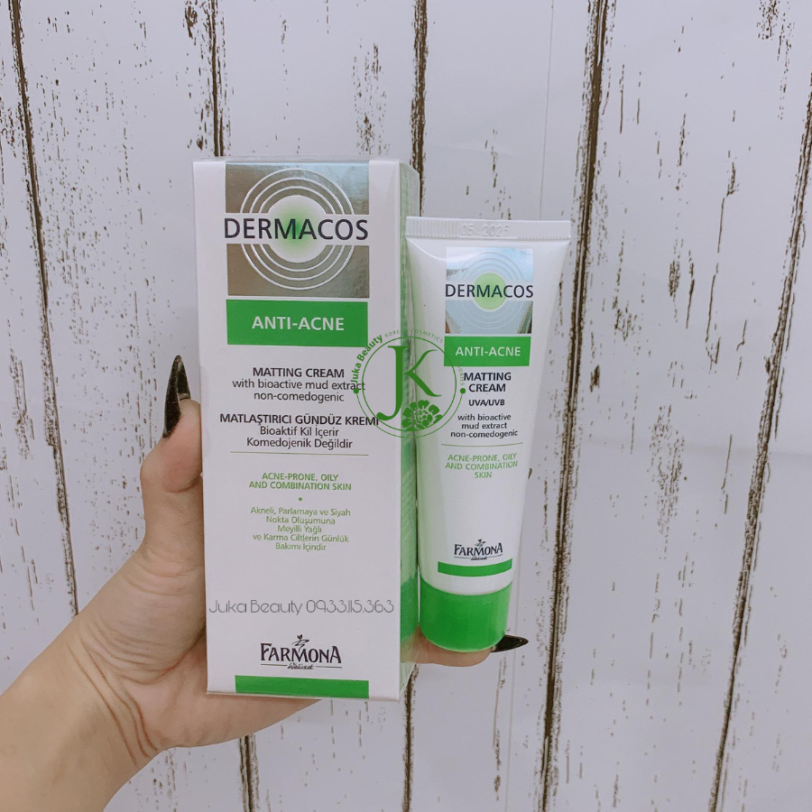 Kem Dưỡng Kiềm Dầu Giảm Mụn Dermacos Anti-Acne Matting Cream 50ml