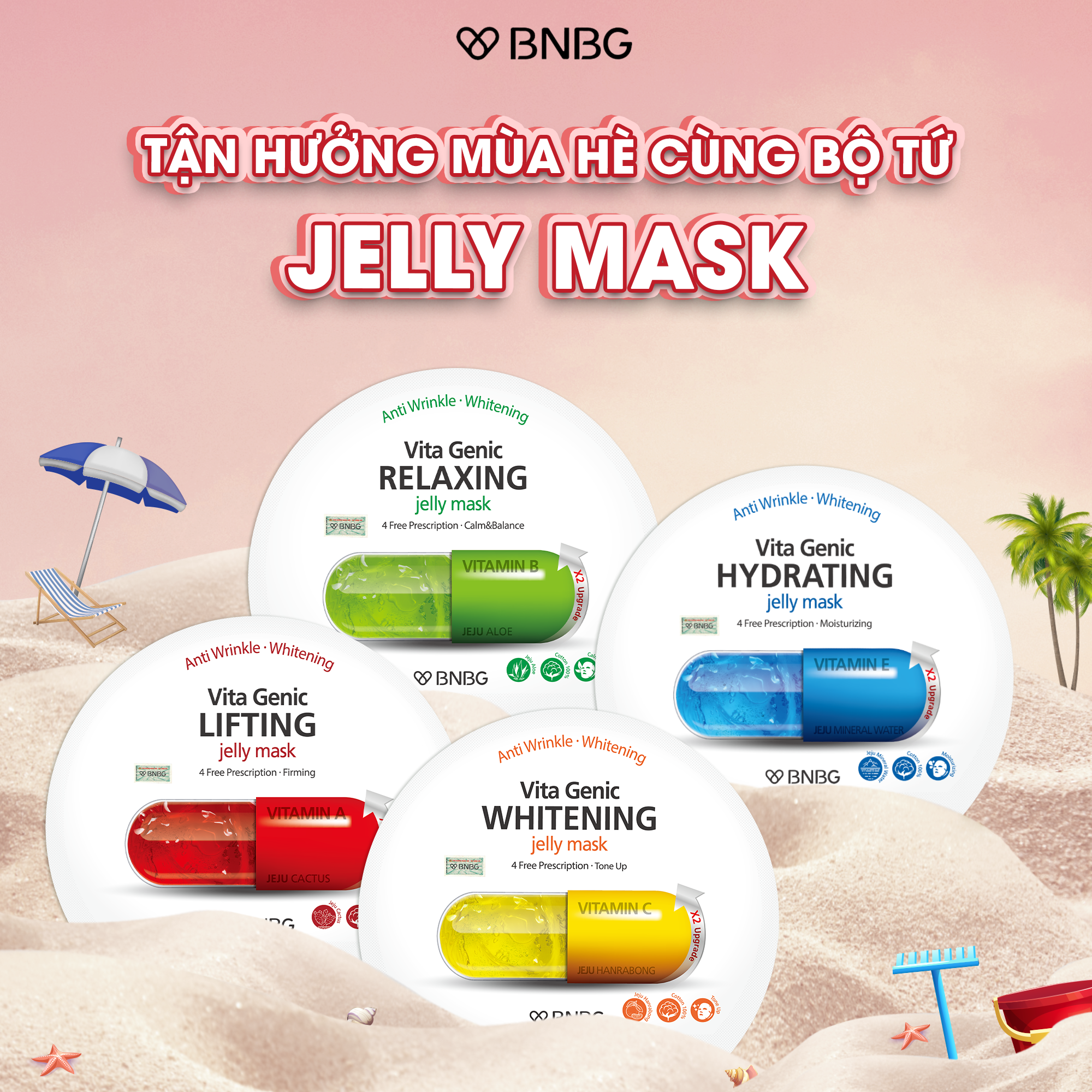 Mặt Nạ Thạch Dưỡng Da Vitamin BNBG Vita Genic Jelly Mask (1 miếng)