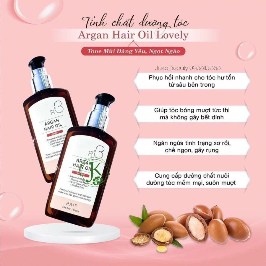 (NEW) Dầu Dưỡng Tóc Mềm Mượt R3 Argan Hair Oil Raip 100ml