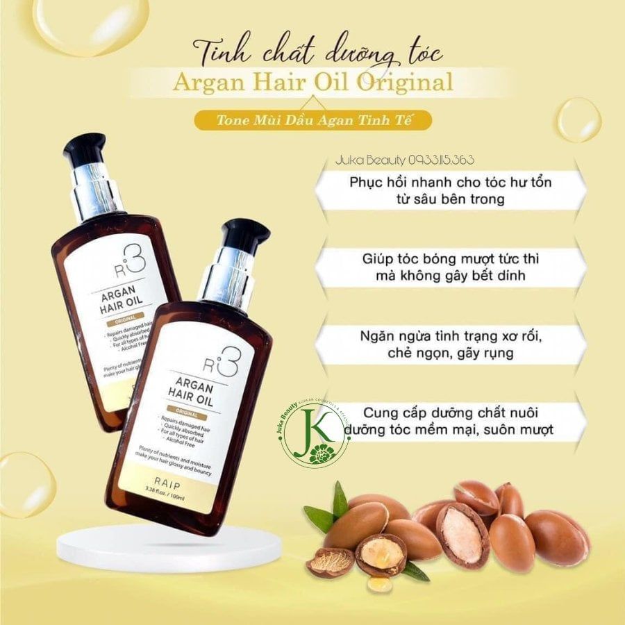(NEW) Dầu Dưỡng Tóc Mềm Mượt R3 Argan Hair Oil Raip 100ml