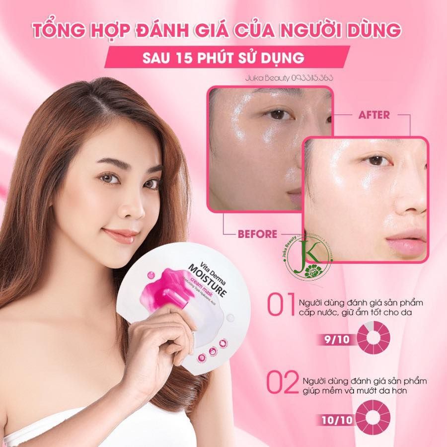 Mặt Nạ Kem Dưỡng Da ẩm Mịn BNBG Vita Derma Moisture Cream Mask 30ml (Hồng)
