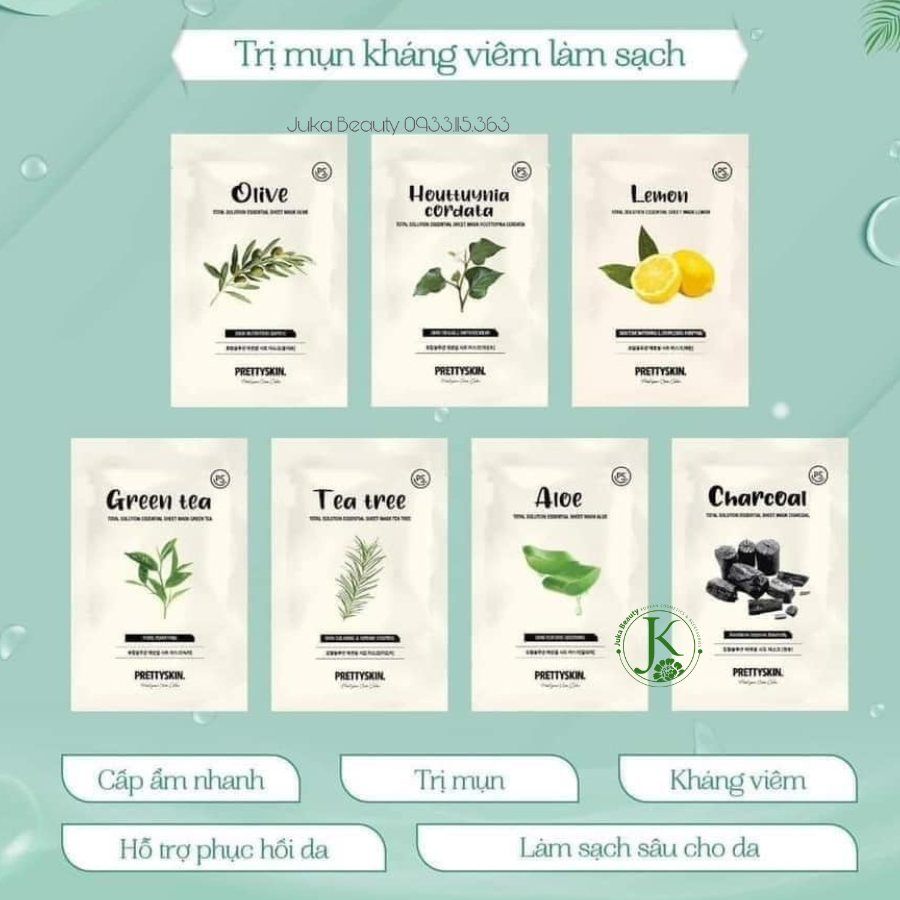 Mặt Nạ Dưỡng Da Cấp ẩm Toàn Diện PrettySkin Total Solution Essential Sheet Mask 23g