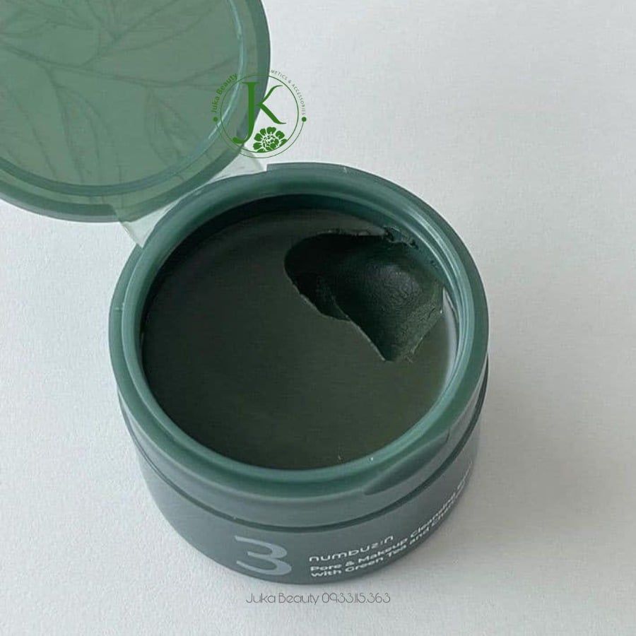 Sáp Tẩy Trang Sạch Mụn Đầu Đen Numbuzin No.3 Pore & Make Up Cleansing Balm With Green Tea And Charcoal 85g
