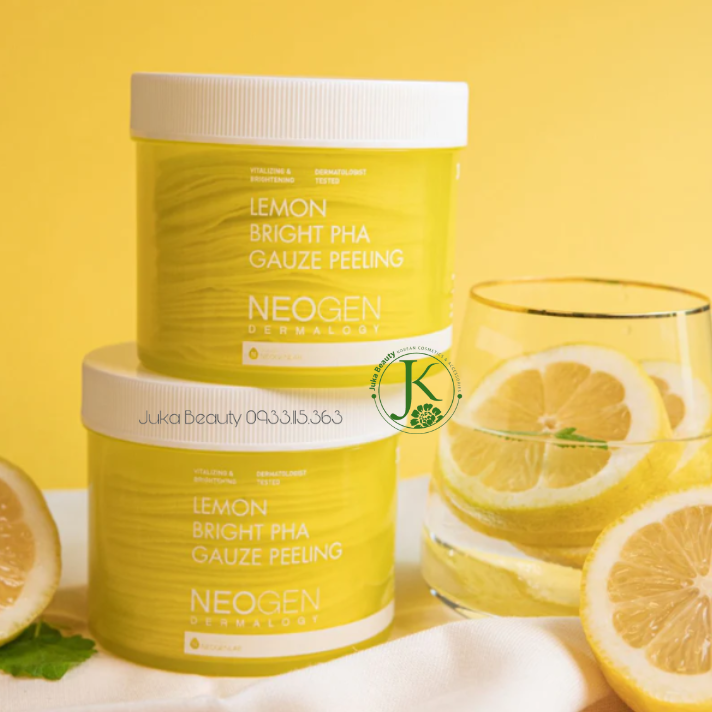 Toner Pad Tẩy Da Chết, Dưỡng Sáng Da Neogen Lemon Bright PHA Gauze Peeling 190ml (30 Miếng)
