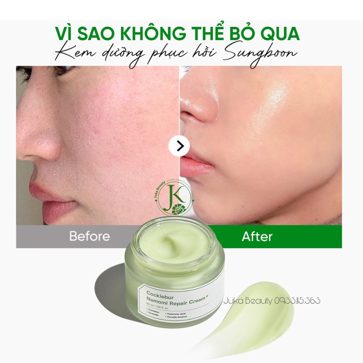 Kem Dưỡng ẩm, Phục Hồi Sungboon Editor Cocklebur Namomi Repair Cream 50ml