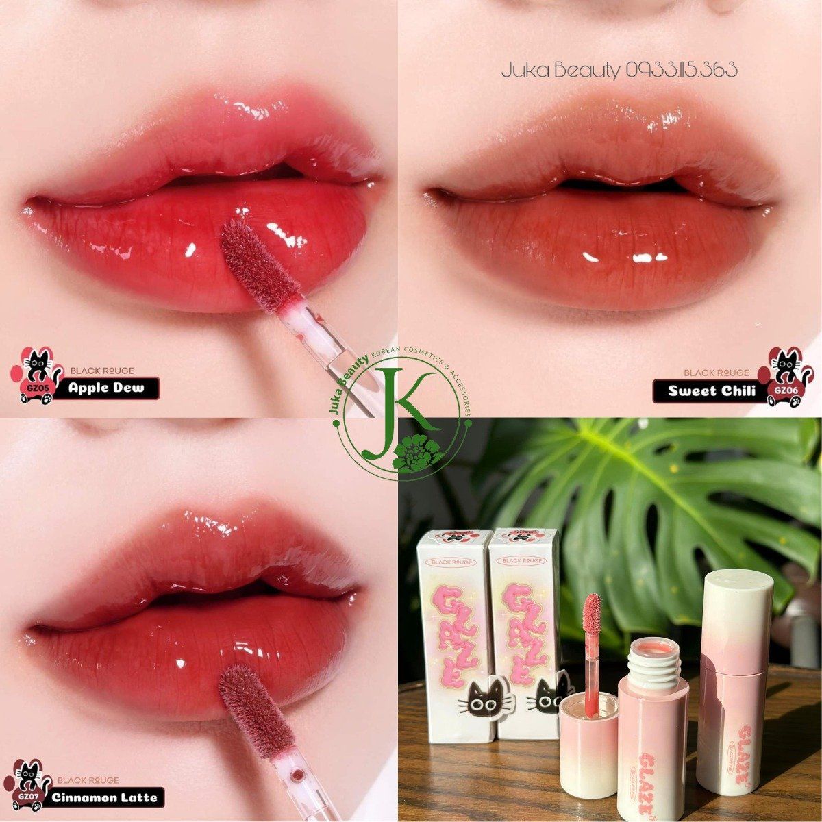 (NEW) Son Tint Bóng Black Rouge Chewy Lip Glaze 3.5g