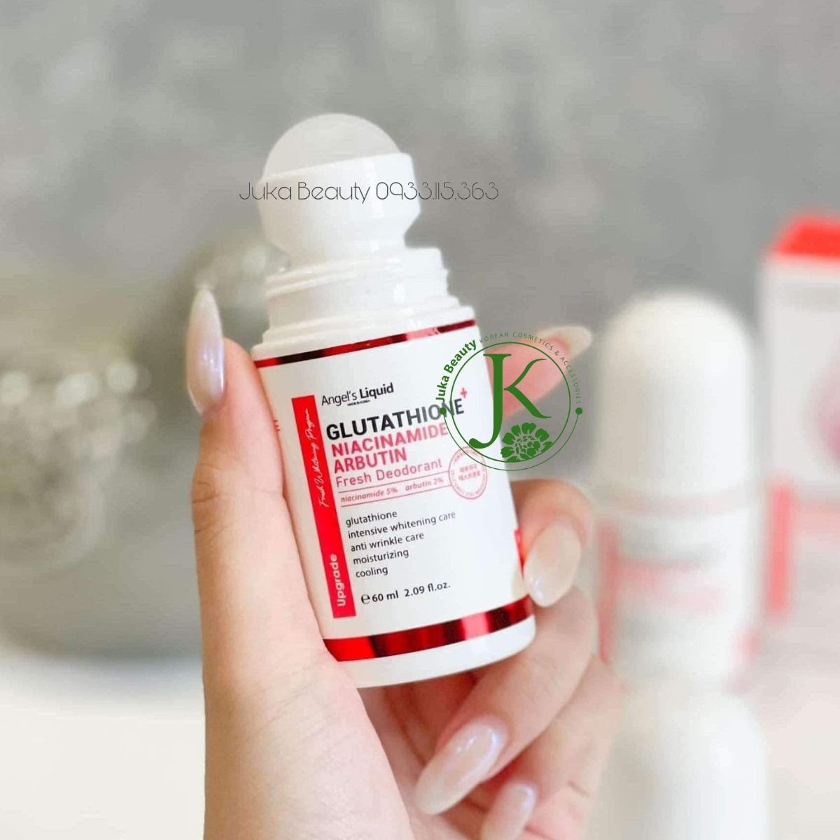 Lăn Nách Khử Mùi, Mờ Thâm Trắng Da Angel's Liquid Glutathione + Niacinamide Arbutin Cooling Fresh Deodorant 60ml