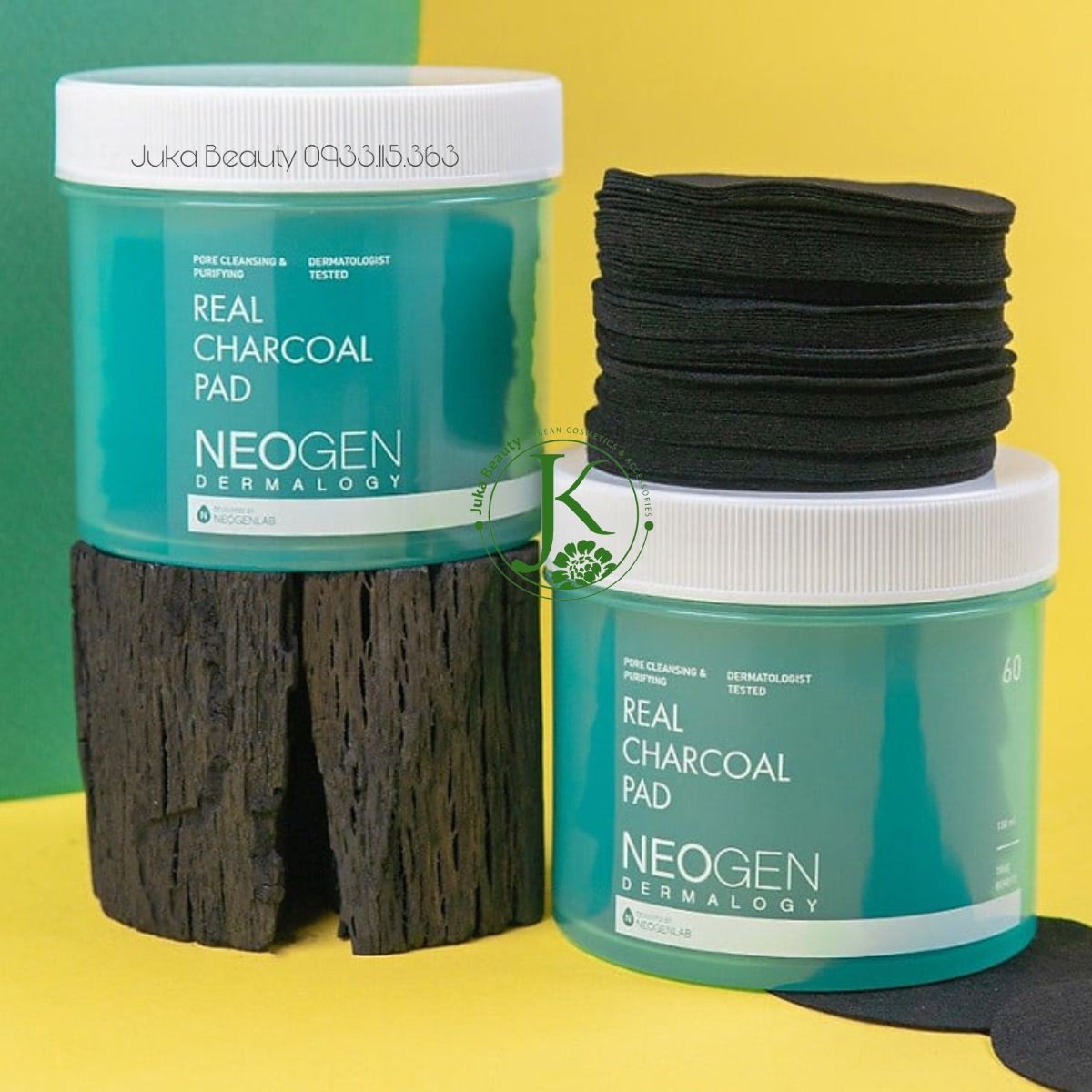 Toner Pad Than Tre Kiềm Dầu, Giảm Mụn Neogen Real Charcoal Pad 150ml (60 miếng)