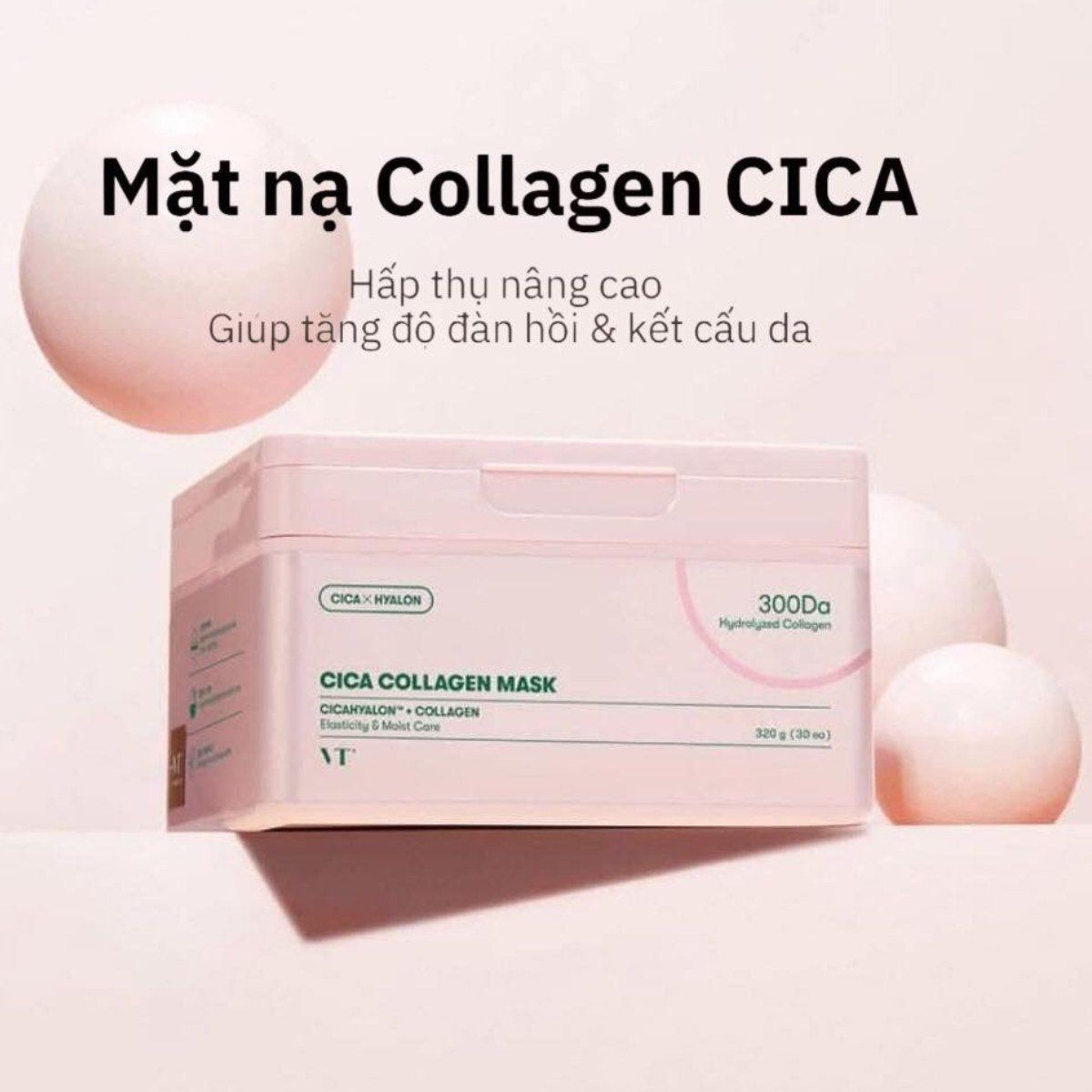 Mặt Nạ Dưỡng Da, Chống Lão Hóa VT Cosmetics Cica Mask (Hộp 30 miếng)
