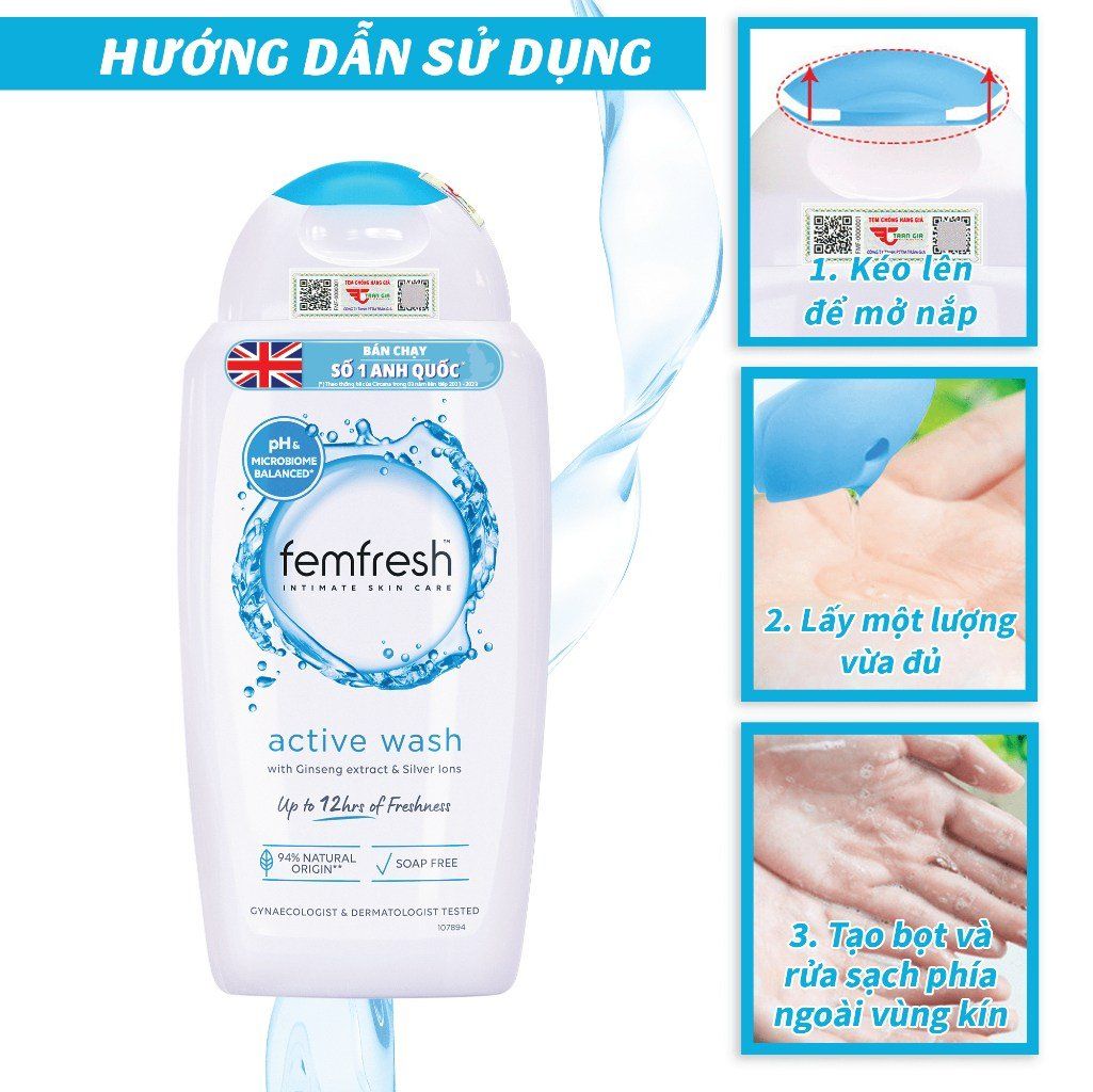 Dung Dịch Vệ Sinh Phụ Nữ Cao Cấp Femfresh Intimate Skin Care Wash 250ml
