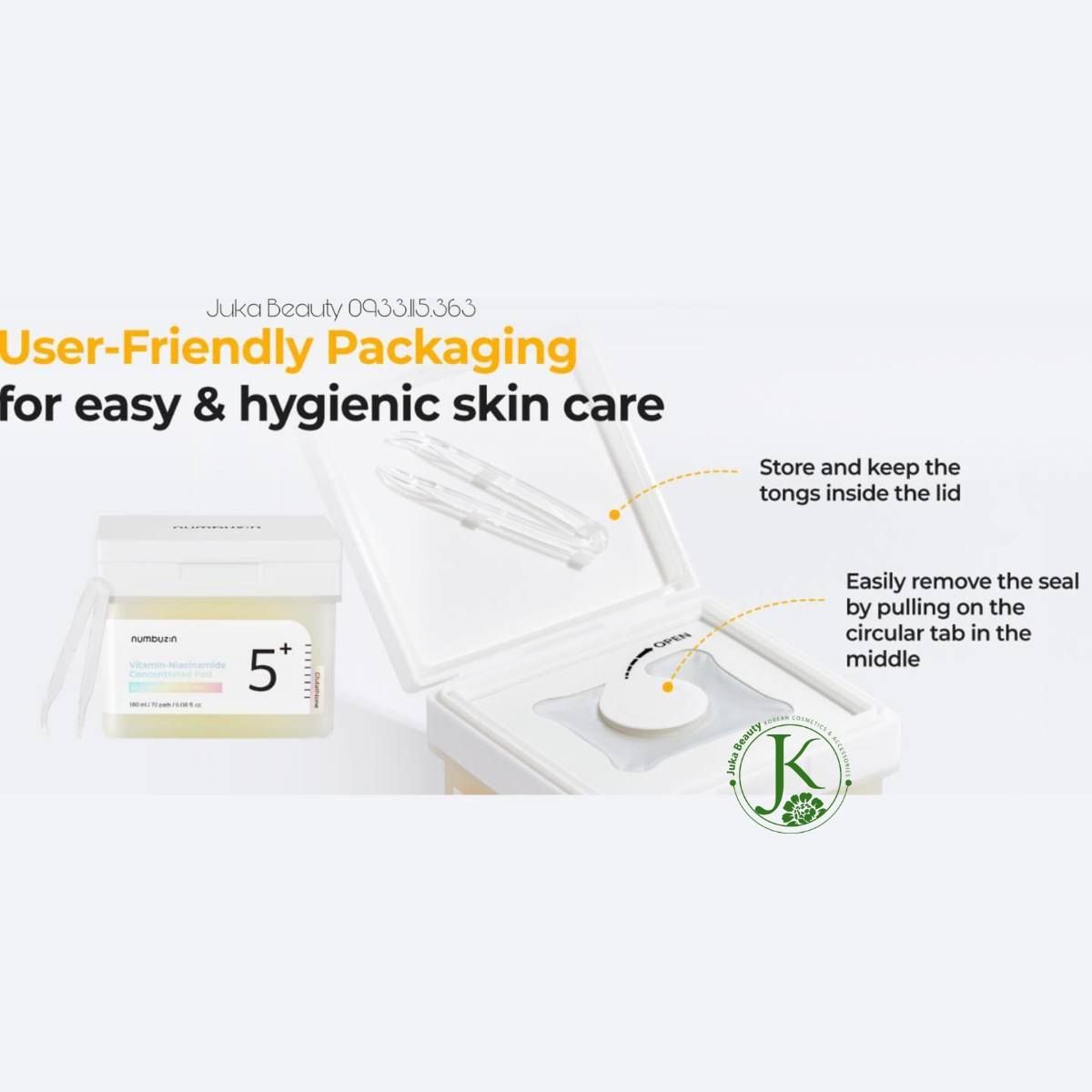 Toner Pad Giúp Tẩy Da Chết & Sáng Da Numbuzin Vitamin Niacinamide Concentrated Pad No.5 180ml (70 pads)