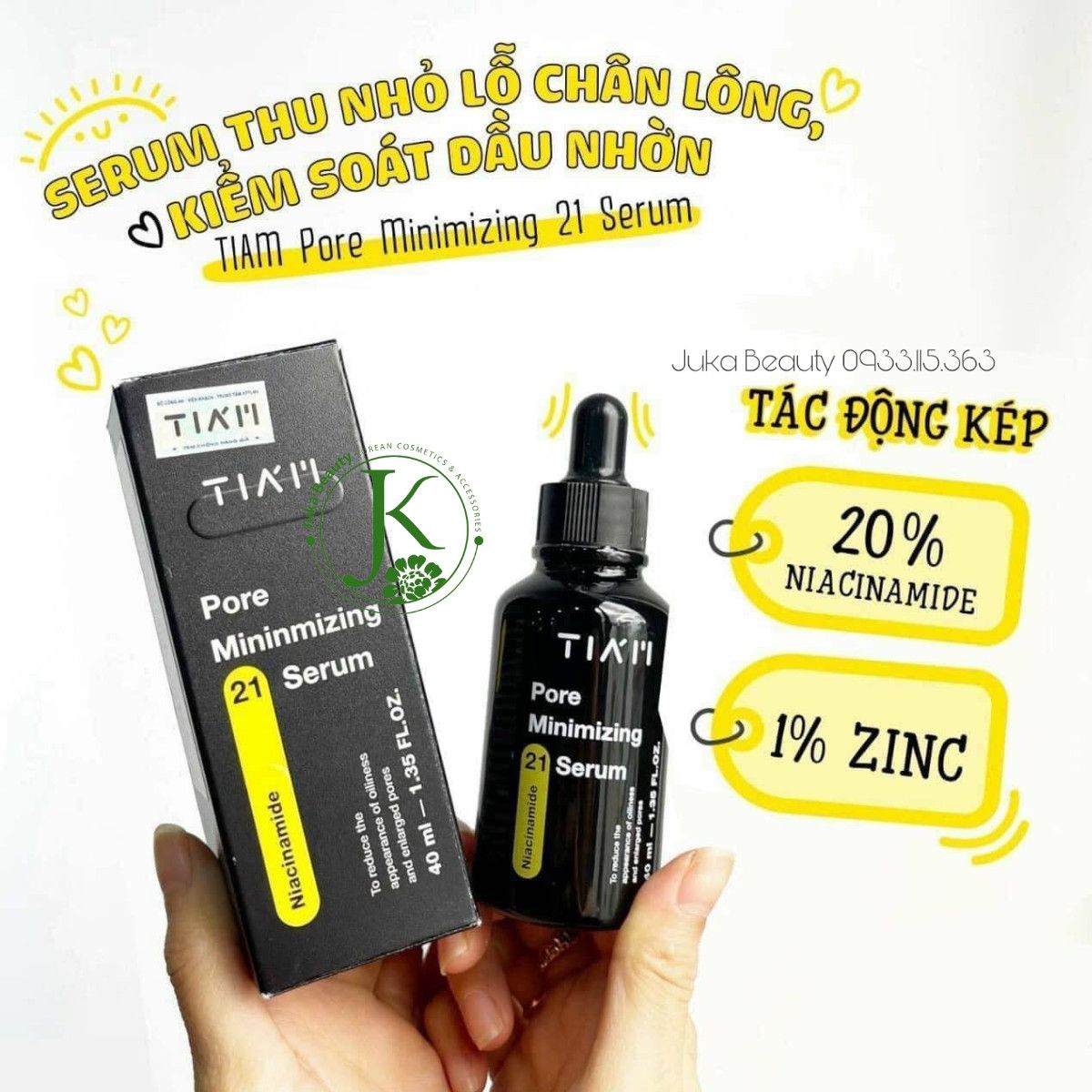 Tinh Chất Kiềm Dầu, Thu Nhỏ Lỗ Chân Lông Tiam Pore Minimizing 21 Serum 40ml