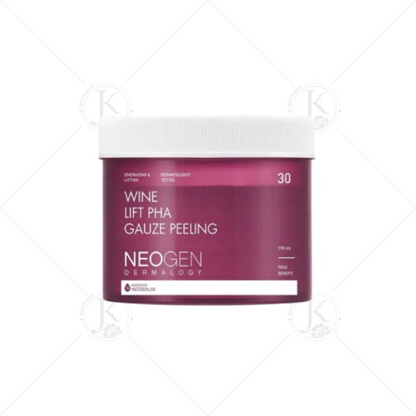 Toner Pad Rượu Vang, Tẩy Da Chết Neogen Wine Lift PHA Gauze Peeling 190ml (30 miếng) SKU:8809653244289