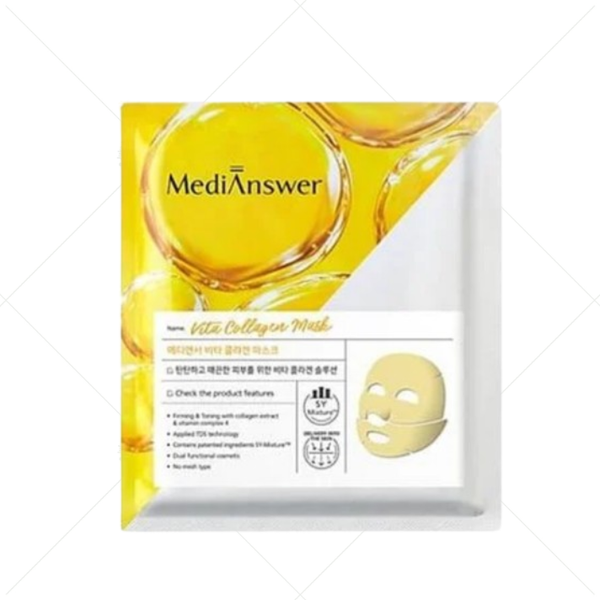 Mặt Nạ Thạch Vàng Chống Lão Hóa MediAnswer Vita Collagen Mask 35g (Vàng) SKU:8801013350883