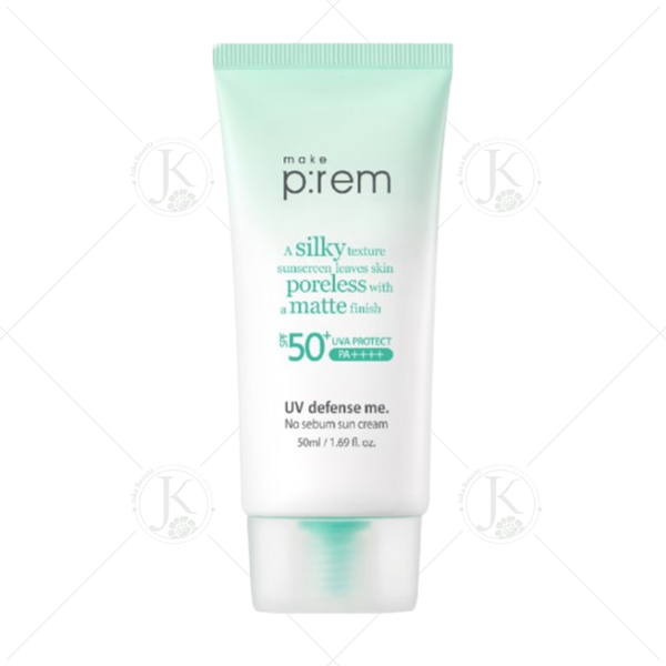 Kem Chống Nắng Nâng Tone, Kiềm Dầu Make P:rem UV Defense Me No Sebum Sun Cream SPF50+ PA++++ 50ml (XANH LÁ)