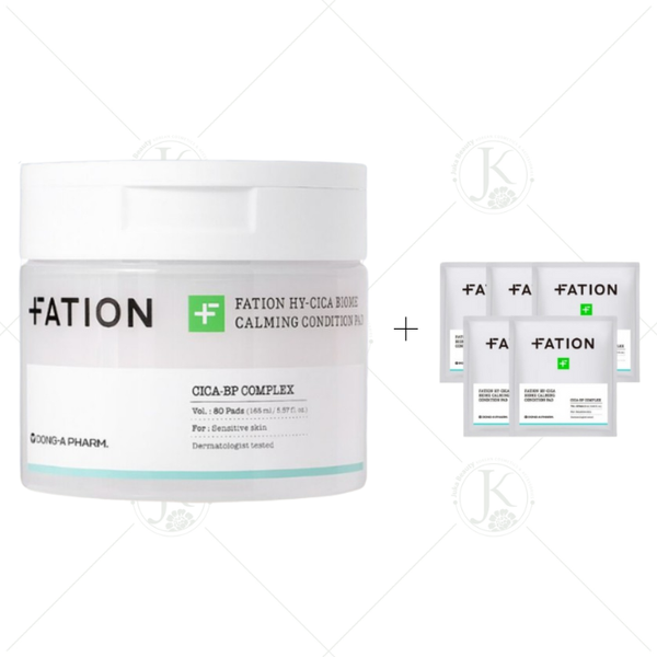 (SALE LỖ) Miếng Bông Tẩy Da Chết, Dịu Da Nhạy Cảm Fation Hy-Cica Biome Calming Condition Pad Plus Set (80 Miếng + 10 Miếng)