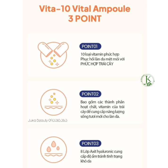 Tinh Chất Dưỡng Sáng, Mờ Thâm Maxclinic VITA 10 Vital Ampoule 100ml