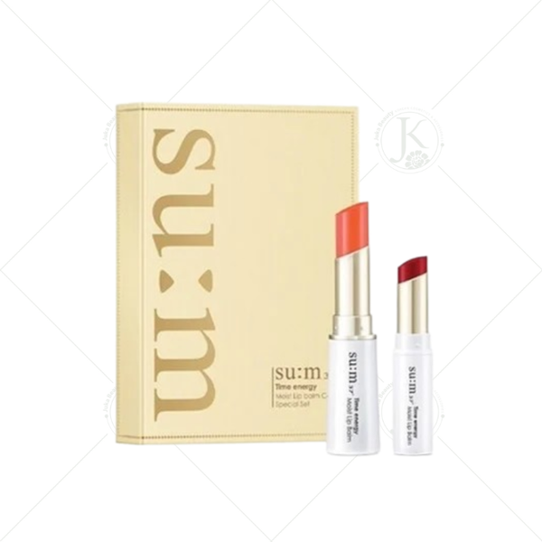 Set Son Dưỡng Môi Su:m37 Time Energy Moist Lip Balm Red Special Set (RED+CORAL)