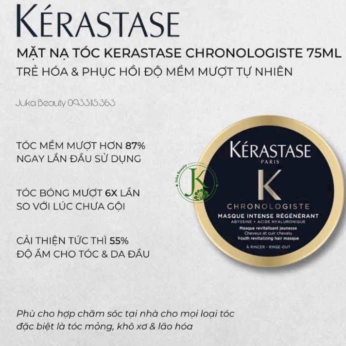 (Mini size) Kem ủ tóc bóng mượt Kérastase Chronologiste Regeneration Mask 75ml