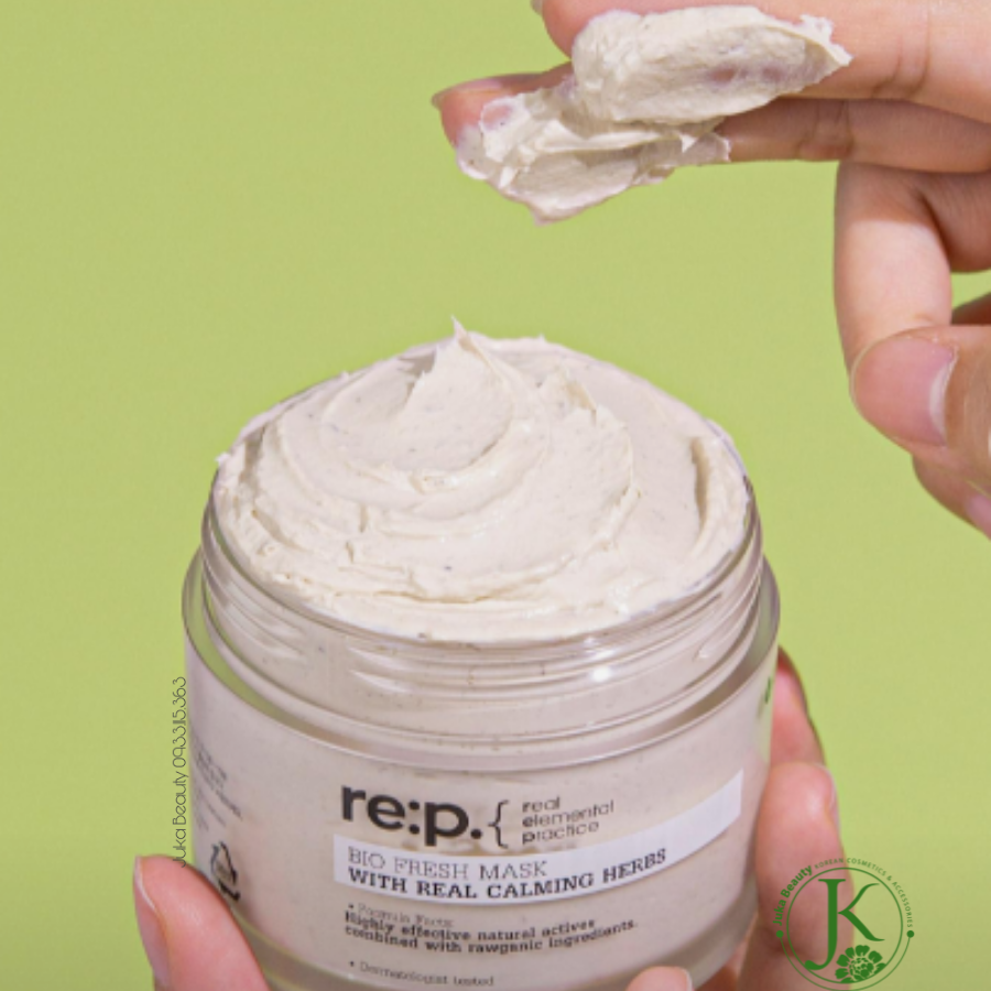 Mặt nạ đất sét chiết xuất hoa cúc thu nhỏ lỗ chân lông, giảm mụn đầu đen Re:p Bio Fresh Mask With Calimng Herbs 130g
