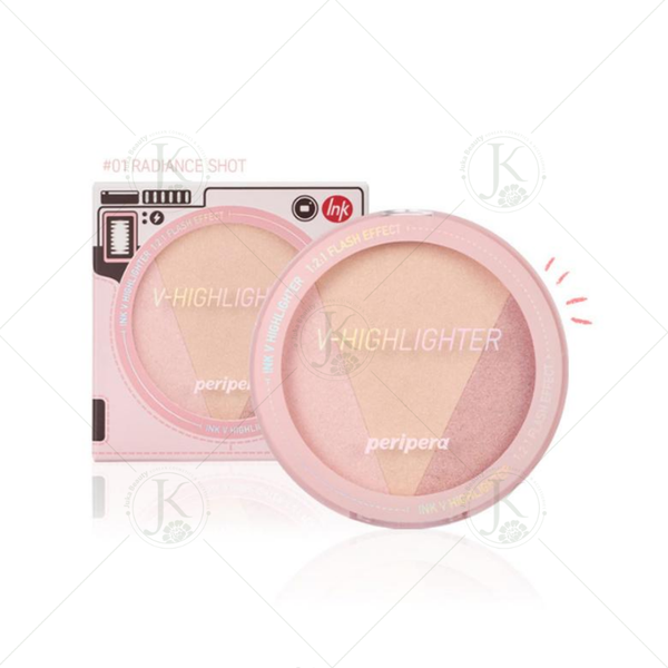 Phấn Bắt Sáng 3 Màu Highligh, Có Ánh Nhũ Peripera Ink V Highlighter 9.5g (Tone 1)