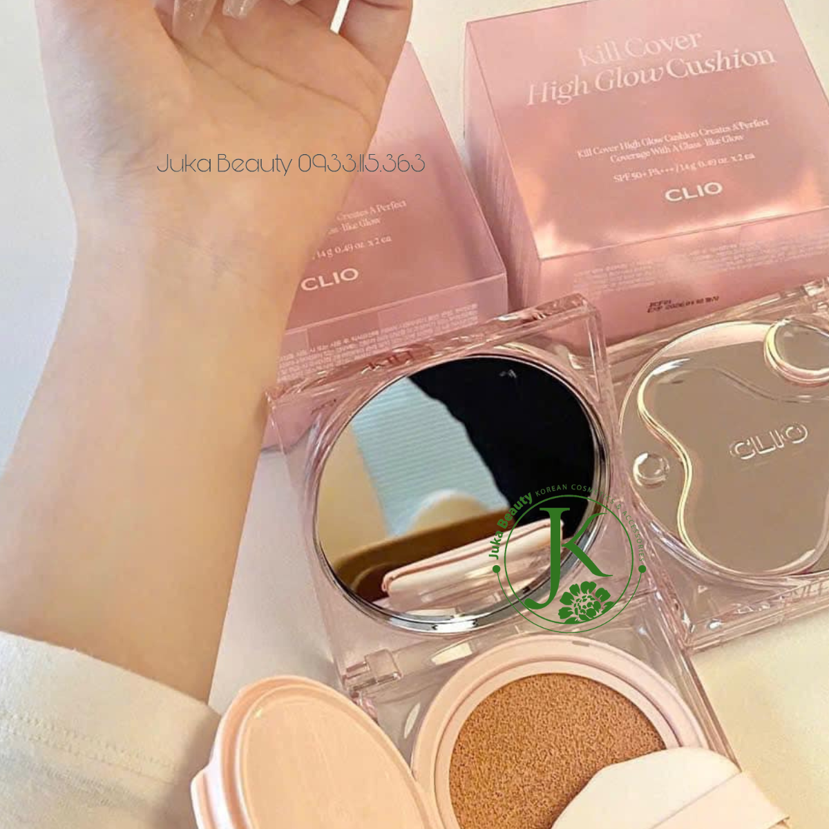 (KÈM LÕI) Phấn Nước Căng Bóng Da Clio Kill Cover High Glow Cushion SPF50+ PA+++ 14g*2