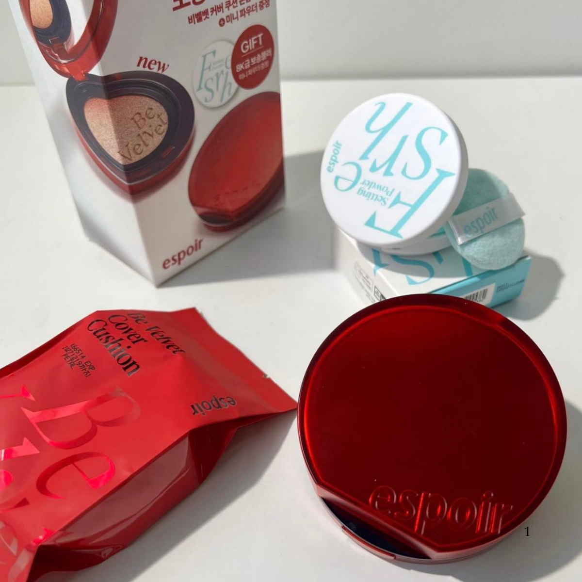 Phấn Nước Che Phủ Khuyết Điểm, Lâu Trôi Espoir Be Velvet Cover Cushion SPF42 PA++ 13g*2 (TẶNG PHẤN PHỦ MINI 3G)
