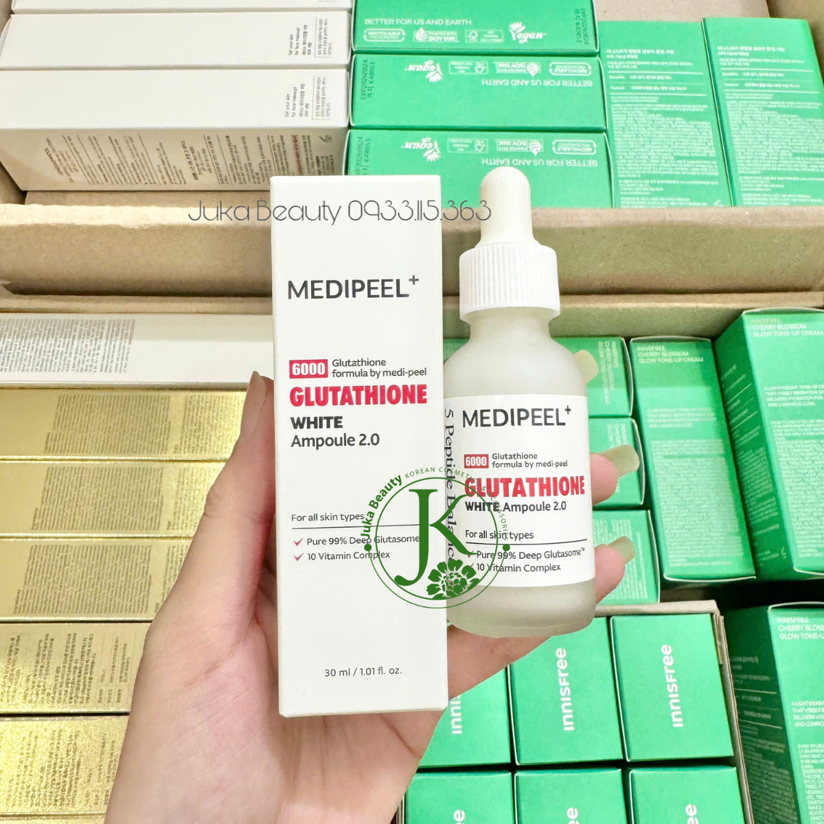 (Mẫu mới) Tinh Chất Dưỡng Trắng, Thu Nhỏ Chân Lông Medi-Peel Bio Intense Glutathione White Ampoule 30ml
