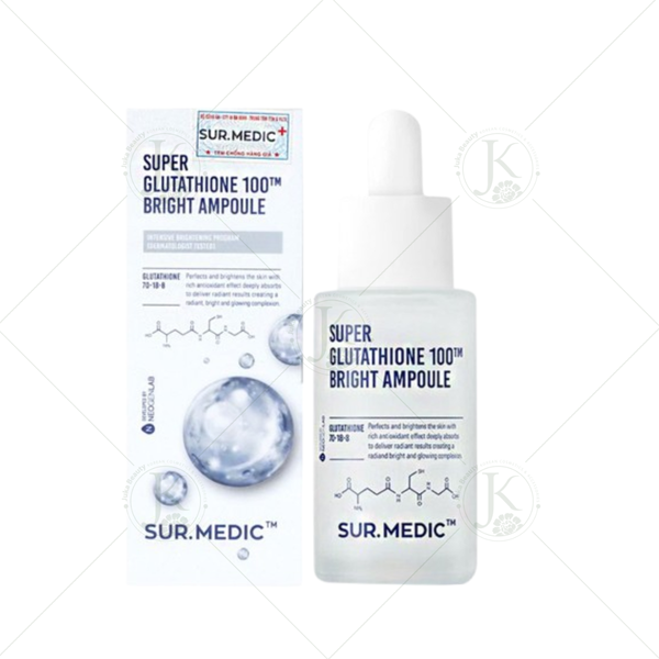 Tinh Chất Truyền Trắng, Sáng Da Sur.medic Super Glutathione 100 Bright Ampoule 32ml