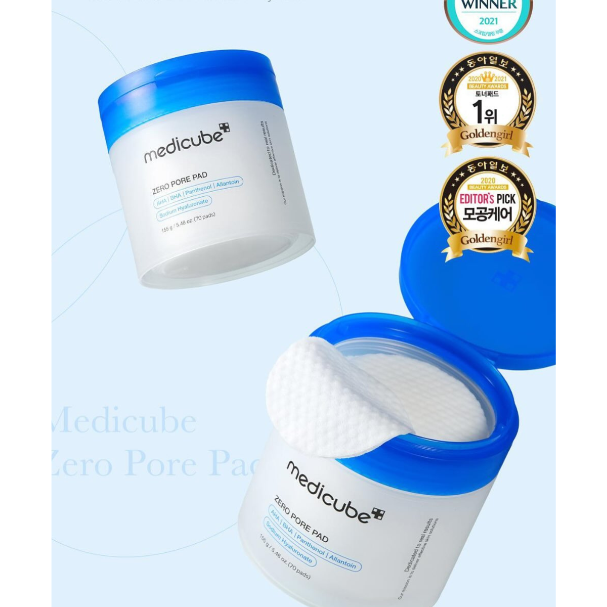Toner Pad Hỗ Trợ Thu Nhỏ Lỗ Chân Lông, Mềm Mịn Da Medicube Zero Pore Pad 2.0 (70 miếng)