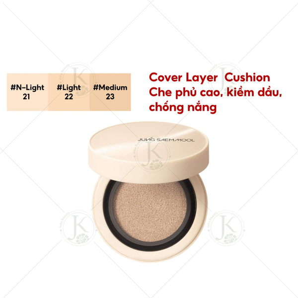 (KÈM LÕI) Phấn Nước Jung Saem Mool Skin Nuder Cover Layer Cushion SPF50+ PA+++ 14g