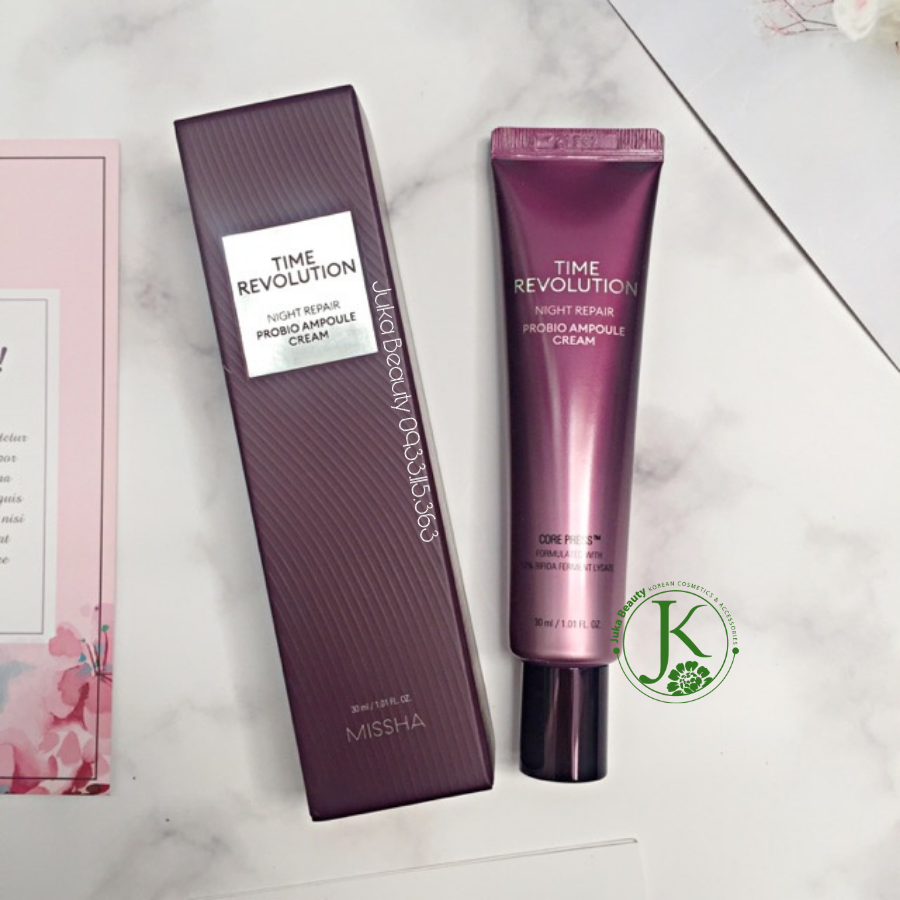 Kem dưỡng da ban đêm chống lão hóa Missha Time Revolution Night Repair Probio Ampoule Cream 30ml