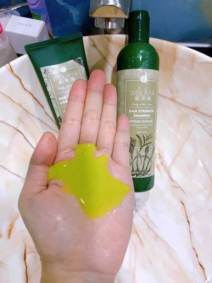 Bộ dầu gội - xả chiết xuất gừng hà thủ ô cấp ẩm giảm rụng tóc Weilaiya Zingiber Officinale Juice Bright Hair