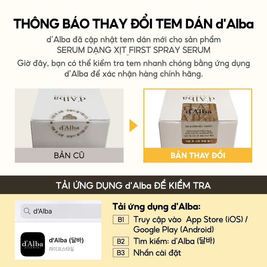 Xịt Khoáng Dưỡng ẩm, Căng Bóng Da d'Alba White Truffle First Spray Serum